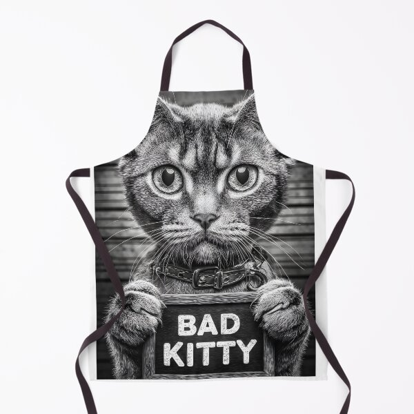 Item preview, Adorable Bad Kitty Posing with Funny Signboard designed and sold by Artessie.