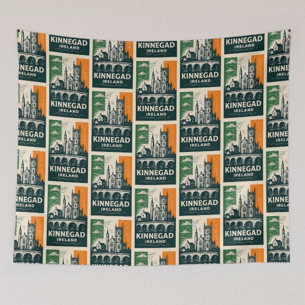 Item preview, Kinnegad Ireland Linocut Style  designed and sold by Thistle-TShop.