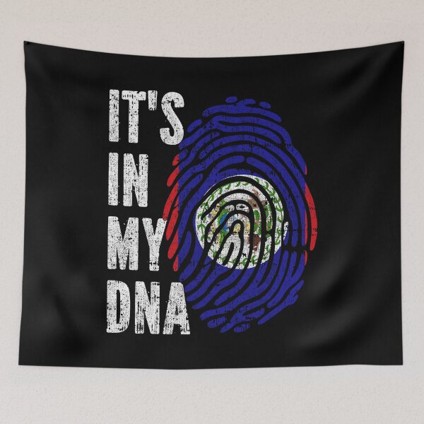 Item preview, IT'S IN MY DNA Belize Flag Roots designed and sold by CosmoKitsch.
