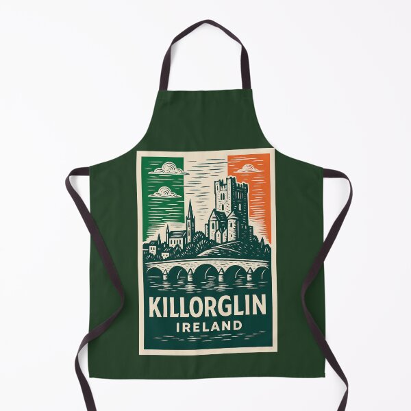 Artikelvorschau, Killorglin, Irland, Linolschnitt-Stil entworfen und verkauft von Thistle-TShop.