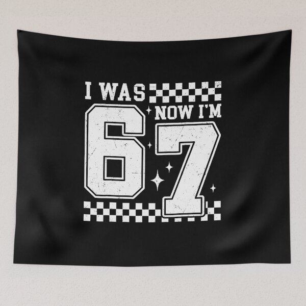 Item preview, I Was 6 Now I’m 7 Checkered Birthday Number Humor  designed and sold by gladysenglish.