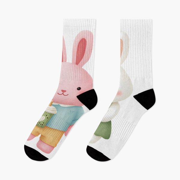 Item preview,   Boba Bunny Couple – Cute Kawaii Rabbits with Bubble Tea designed and sold by BobaBunny76.