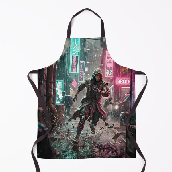 Item preview, Neon Fugitive Cyberpunk Alley Glitch Runner Aesthetic designed and sold by MarCinu Art.
