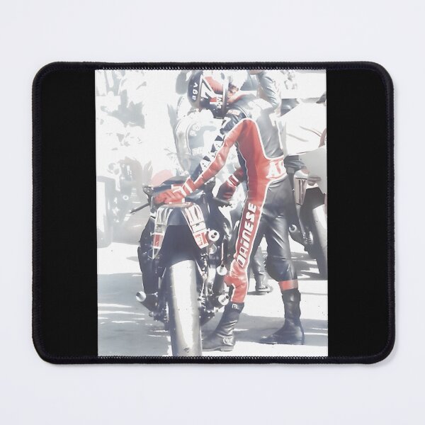Item preview, Vintage Motorcycle Racer In Red & Black Leathers designed and sold by kubacain.