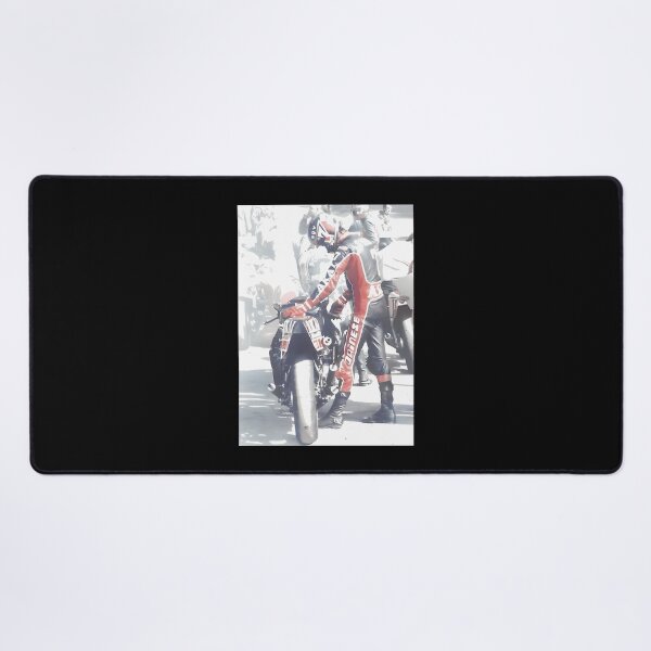 Item preview, Vintage Motorcycle Racer In Red & Black Leathers designed and sold by kubacain.