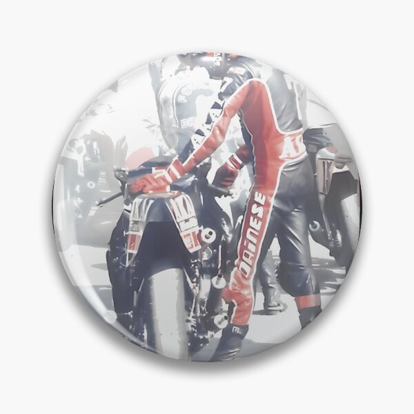 Item preview, Vintage Motorcycle Racer In Red & Black Leathers designed and sold by kubacain.