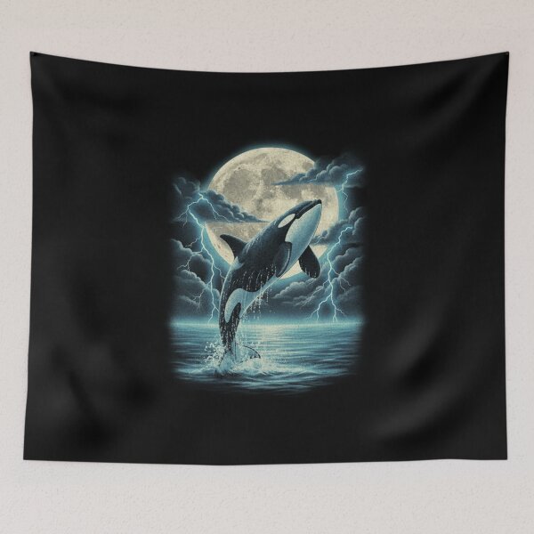 Item preview, Vintage Orca Midnight Ocean Wildlife 90s Style I designed and sold by Lemon Pepper.