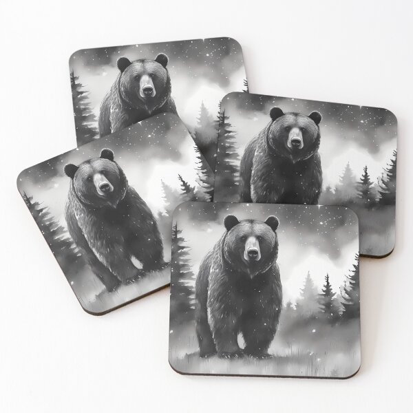 Item preview, Black and White Bear at Night designed and sold by CalmnessbyChoice.