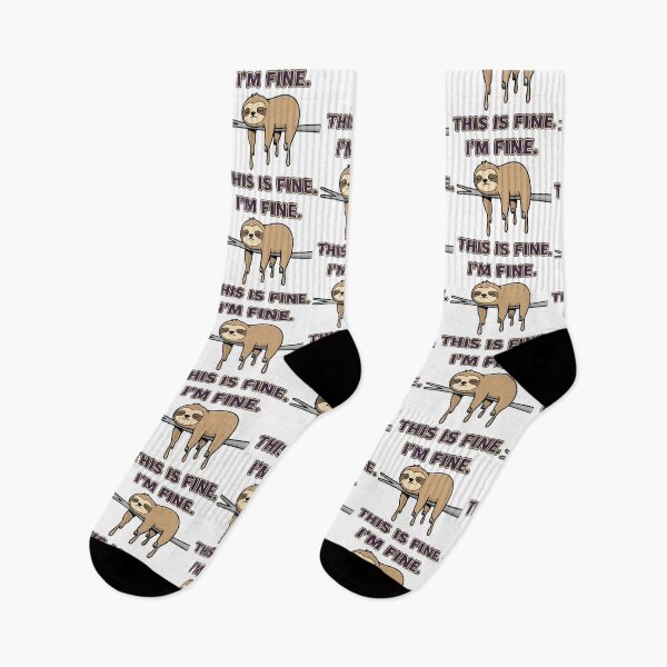 Item preview, I’m Fine Funny Sloth Cartoon designed and sold by graphicnew.