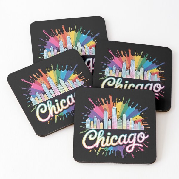 Item preview, Colorful Chicago Skyline Sticker – Vibrant City Silhouette Design designed and sold by Suzy Perez Art.