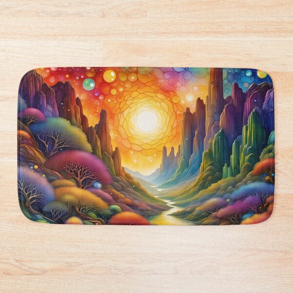 Item preview, Colorful Stained Glass Landscape designed and sold by CalmnessbyChoice.