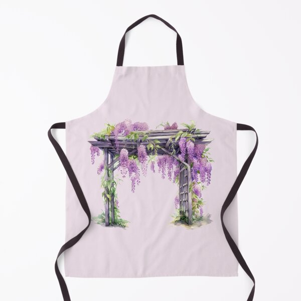 Item preview, Overgrown Wisteria Terrace – Watercolor on Wooden Trellis designed and sold by EmeraldeaArt.