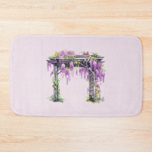 Item preview, Overgrown Wisteria Terrace – Watercolor on Wooden Trellis designed and sold by EmeraldeaArt.