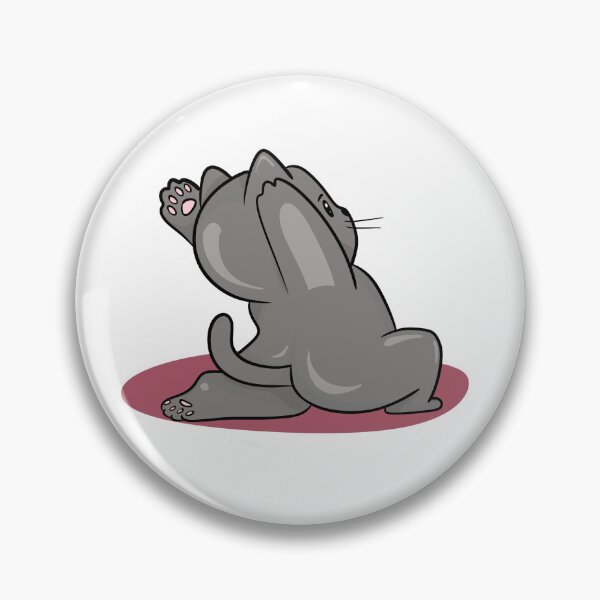 Item preview, Funny Yoga Cat - Cute Grey Kitten Stretching Mascot designed and sold by LYAN-STORE.
