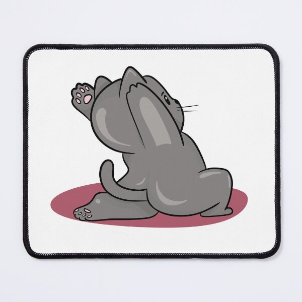 Item preview, Funny Yoga Cat - Cute Grey Kitten Stretching Mascot designed and sold by LYAN-STORE.