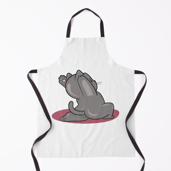 Item preview, Funny Yoga Cat - Cute Grey Kitten Stretching Mascot designed and sold by LYAN-STORE.