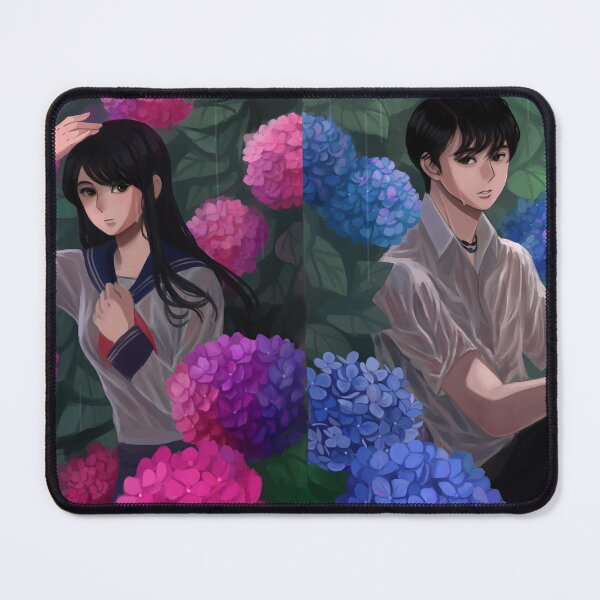 Item preview, Hydrangea love anime couple in the rain  designed and sold by Macchius Moriato .