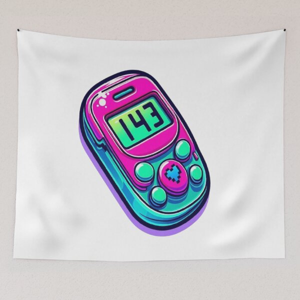Item preview, 143 Pager Love Code - 90s Retro Tech Valentine designed and sold by RetroRascalStudio.