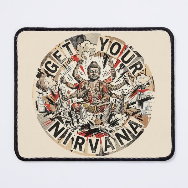 Item preview, Nirvana Paradox - Buddhist Enlightenment Collage Art Print designed and sold by FreiherrPK.