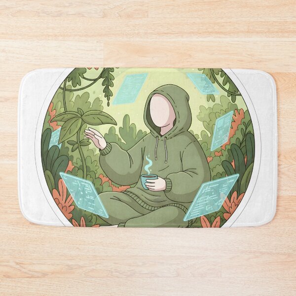 Item preview, Cozy Solarpunk Stickman Bio-Librarian Aesthetic Green Futures designed and sold by StickyGuys.