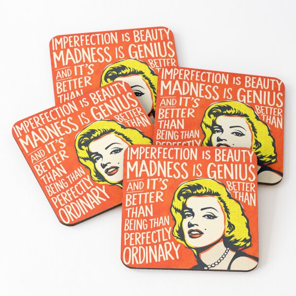 Item preview, Marilyn Monroe Quote Art – Imperfection Is Beauty Vintage Pop Art Design designed and sold by Sketchbook Studio by Aqsaa.