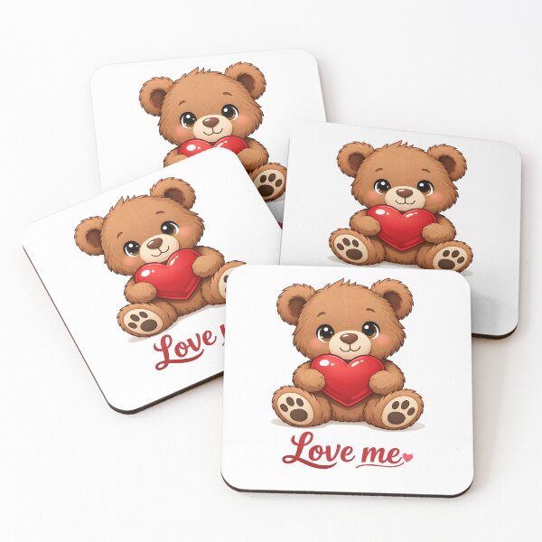Item preview, Love Me Teddy Bear Holding Heart | Cute Kawaii Valentine Design designed and sold by VoidBloom Studio.