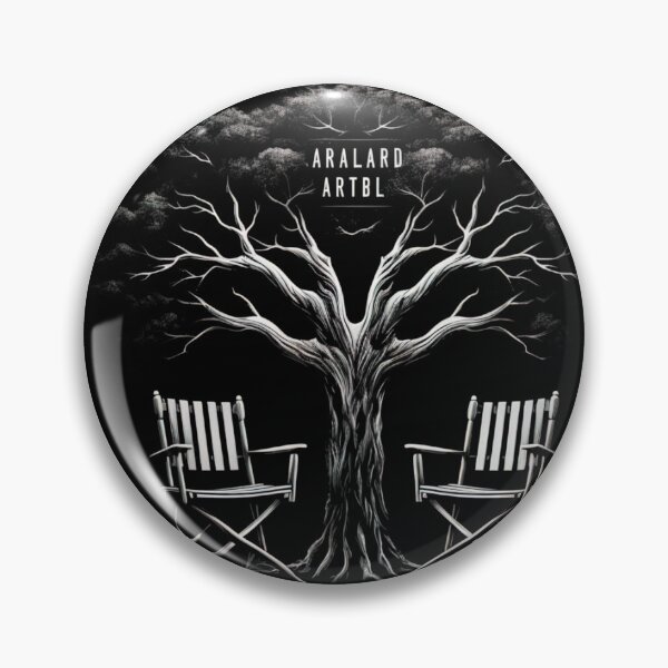 Item preview, Surreal Tree and Chairs Dark Minimal Art Illustration designed and sold by Mammu-Fashion.
