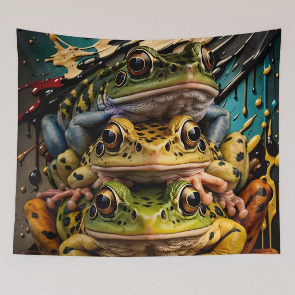Item preview, Color Splash Frogs designed and sold by Kaleidoscope Print.