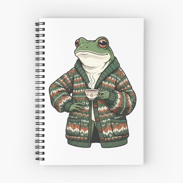 Item preview, Dapper Frog in Vintage Cardigan Cozy Goblincore Aesthetic Dark Cottagecore Mossy Green designed and sold by StickyGuys.