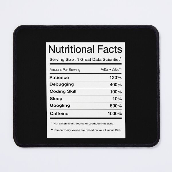 Item preview, Data Scientist Nutrition Facts designed and sold by rjhhjawthux77.