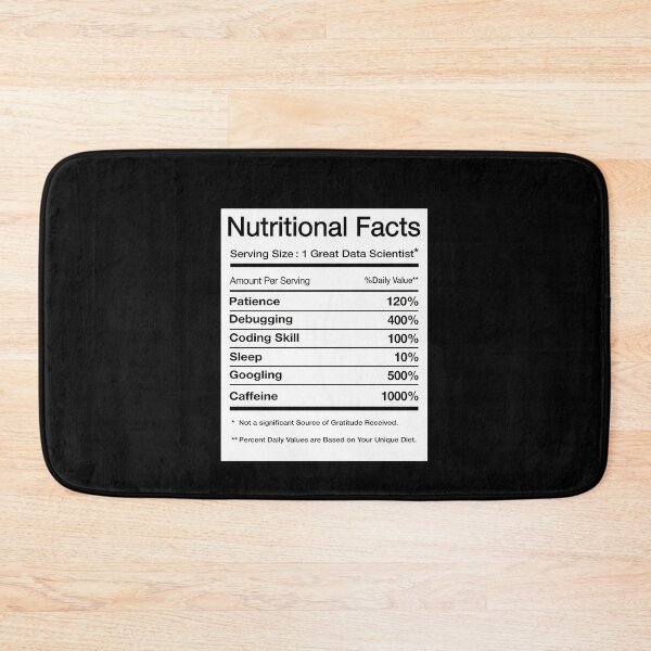 Item preview, Data Scientist Nutrition Facts designed and sold by rjhhjawthux77.