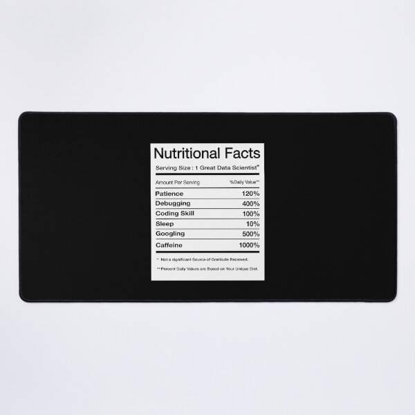 Item preview, Data Scientist Nutrition Facts designed and sold by rjhhjawthux77.