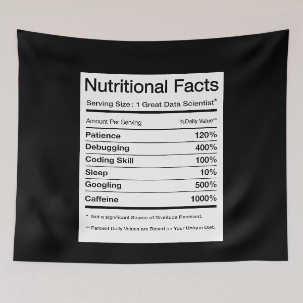Item preview, Data Scientist Nutrition Facts designed and sold by rjhhjawthux77.