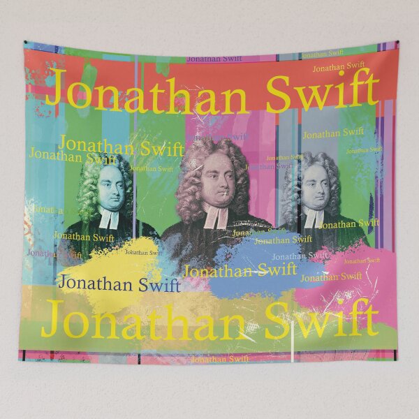 Item preview, Jonathan Swift portrait collage in Pop Art style designed and sold by Mauswohn.