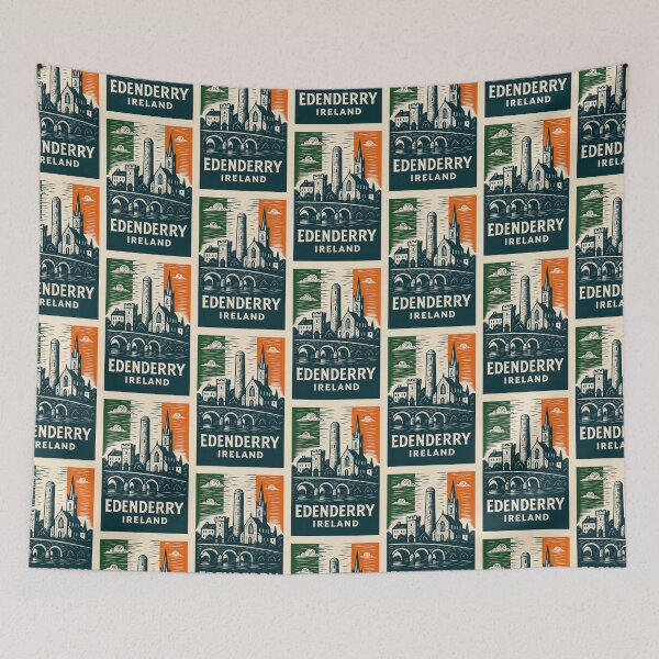Item preview, Edenderry Ireland Linocut Style  designed and sold by Thistle-TShop.