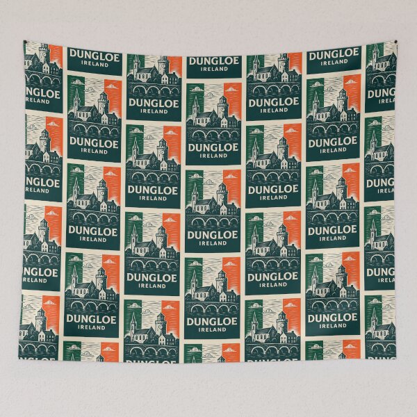 Item preview, Dungloe Ireland Linocut Style designed and sold by Thistle-TShop.