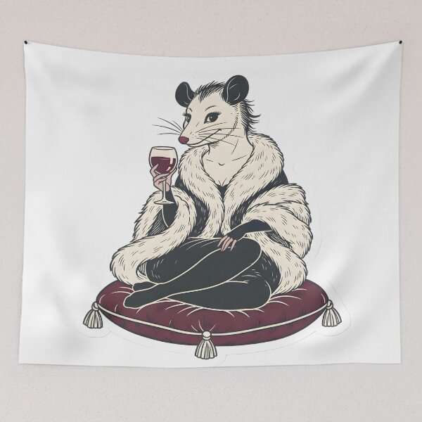 Item preview, Elegant Opossum Wine Night Vintage Aesthetic Feral Trash Queen Dark Coquette designed and sold by StickyGuys.