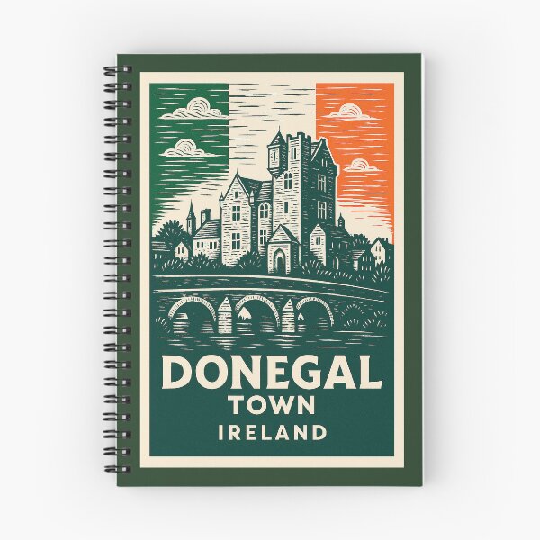 Item preview, Donegal Town Ireland Linocut Style  designed and sold by Thistle-TShop.