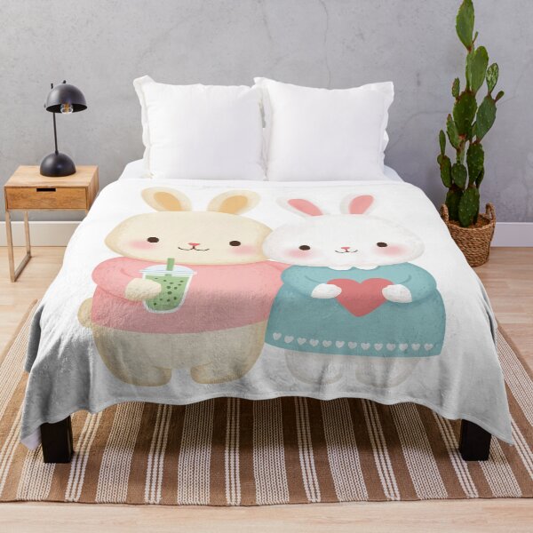 Item preview,   Boba Bunny Couple – Cute Kawaii Rabbits with Bubble Tea designed and sold by BobaBunny76.