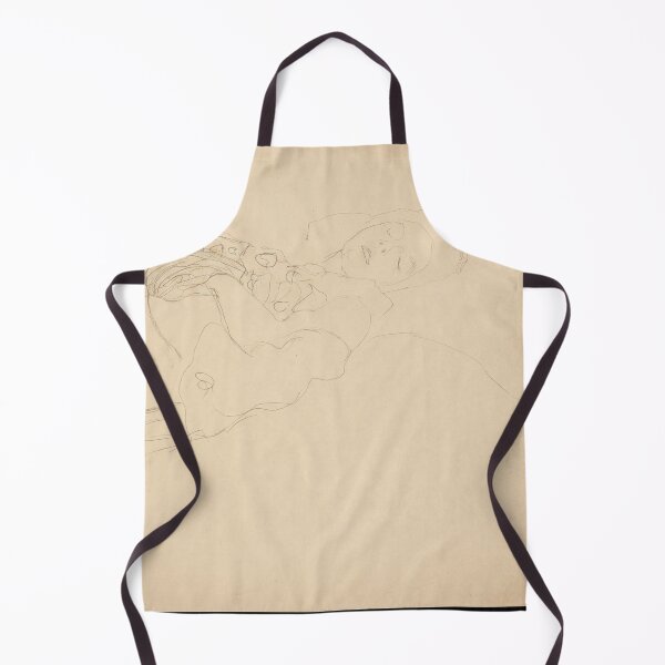Item preview, Liegender Halbakt Nach Rechts by Gustav Klimt: Minimalist Nude Line Art designed and sold by artofuniverse.