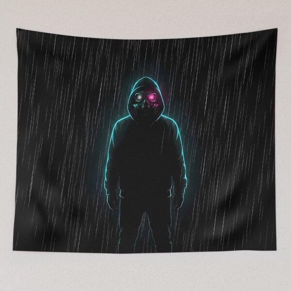 Item preview, Neon Void Cyberpunk Rain Glitch designed and sold by MarCinu Art.