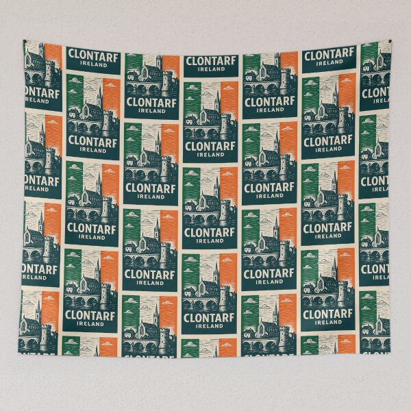 Artikelvorschau, Clontarf Irland Linolschnitt-Stil entworfen und verkauft von Thistle-TShop.