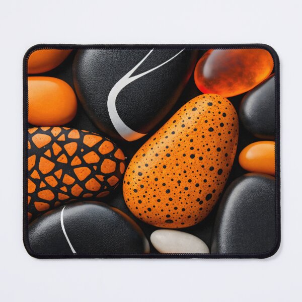 Item preview, Orange Black Pebble Mix designed and sold by Kaleidoscope Print.