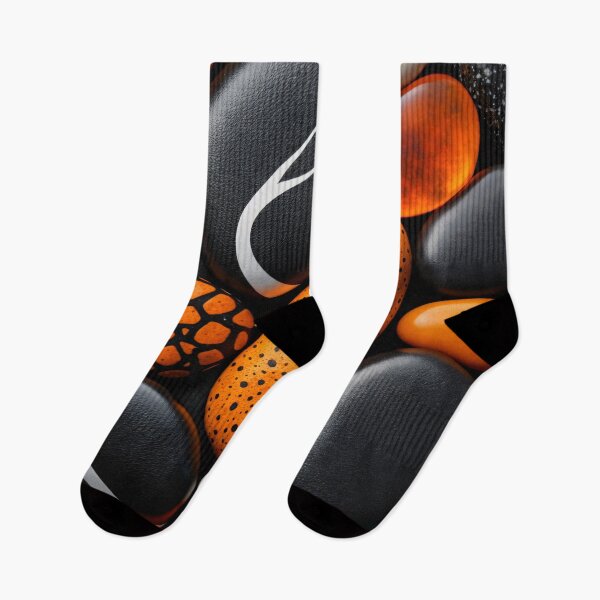 Item preview, Orange Black Pebble Mix designed and sold by Kaleidoscope Print.