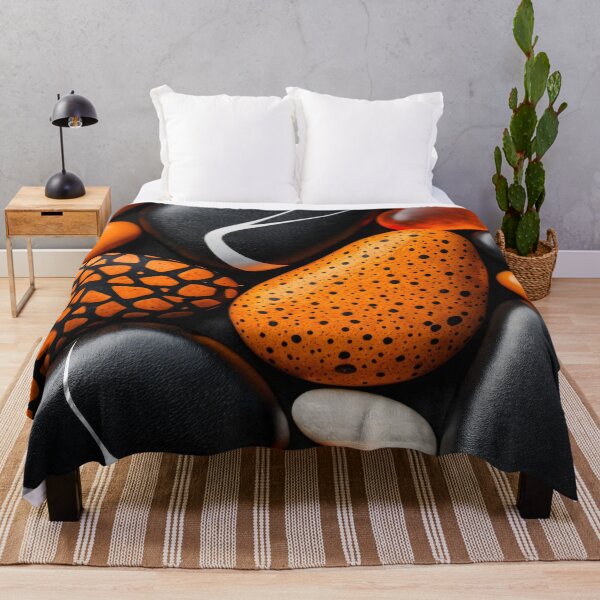 Item preview, Orange Black Pebble Mix designed and sold by Kaleidoscope Print.
