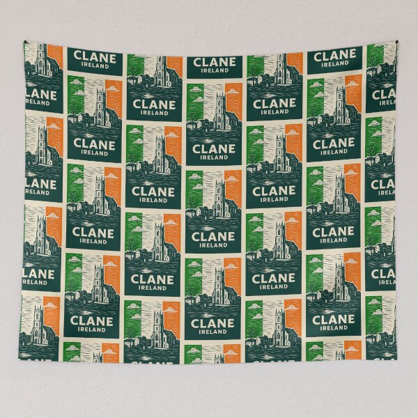 Item preview, Clane Ireland Linocut Style  designed and sold by Thistle-TShop.