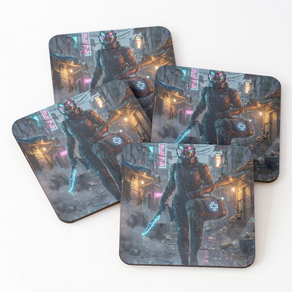 Item preview, Neon Rain Rogue Cyberpunk Medic designed and sold by MarCinu Art.