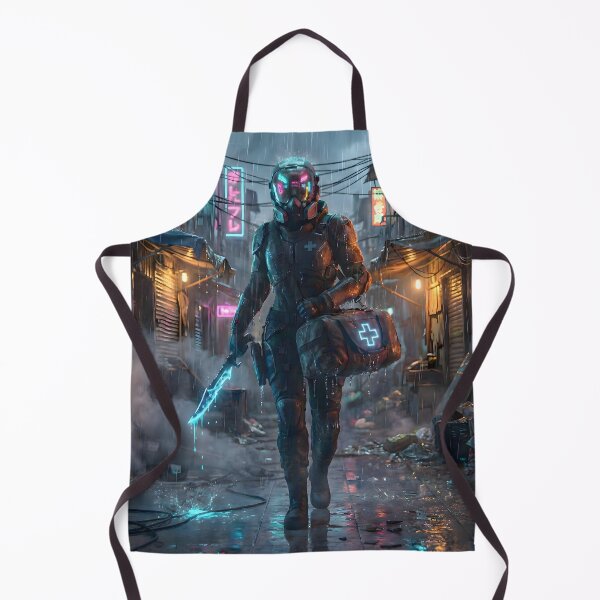 Item preview, Neon Rain Rogue Cyberpunk Medic designed and sold by MarCinu Art.