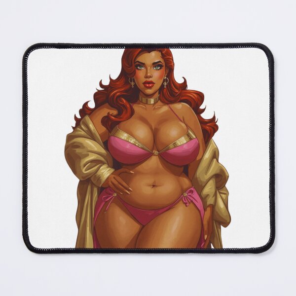 Item preview, Curvy Redhead in Pink Bikini and Golden Robe designed and sold by AnimeCraftLab.