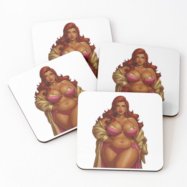 Item preview, Curvy Redhead in Pink Bikini and Golden Robe designed and sold by AnimeCraftLab.